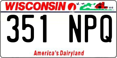 WI license plate 351NPQ