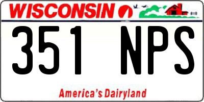 WI license plate 351NPS