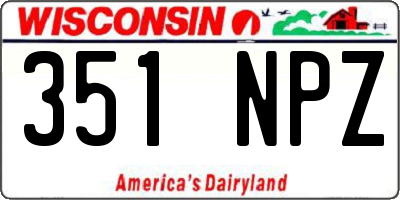 WI license plate 351NPZ