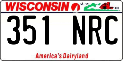 WI license plate 351NRC