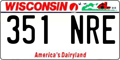WI license plate 351NRE