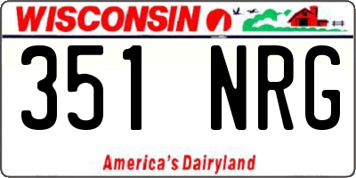 WI license plate 351NRG