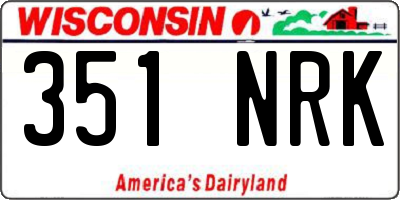 WI license plate 351NRK
