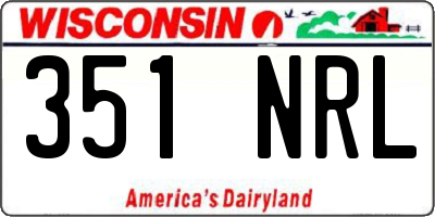 WI license plate 351NRL