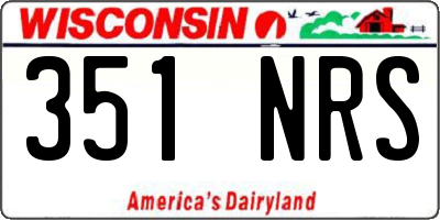 WI license plate 351NRS