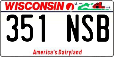 WI license plate 351NSB