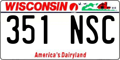 WI license plate 351NSC