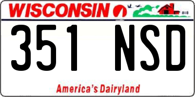 WI license plate 351NSD