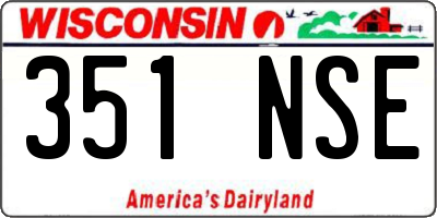 WI license plate 351NSE