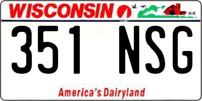 WI license plate 351NSG