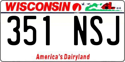WI license plate 351NSJ