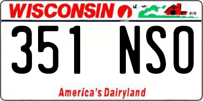 WI license plate 351NSO