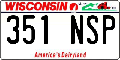 WI license plate 351NSP