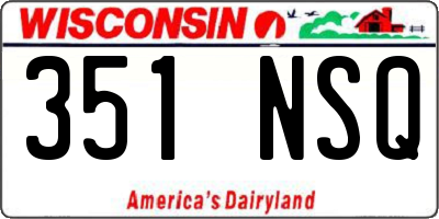 WI license plate 351NSQ