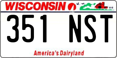 WI license plate 351NST