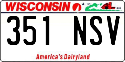 WI license plate 351NSV