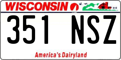 WI license plate 351NSZ