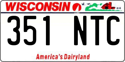 WI license plate 351NTC