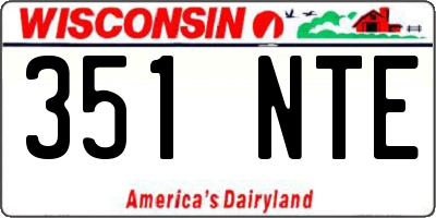 WI license plate 351NTE