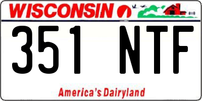 WI license plate 351NTF