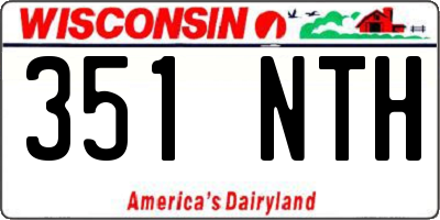 WI license plate 351NTH