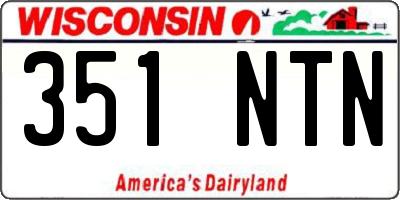 WI license plate 351NTN