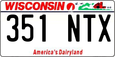WI license plate 351NTX