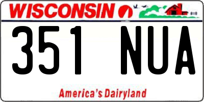 WI license plate 351NUA