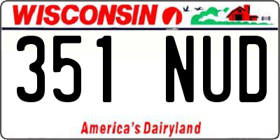 WI license plate 351NUD