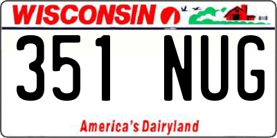 WI license plate 351NUG