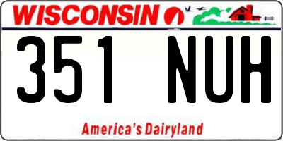 WI license plate 351NUH