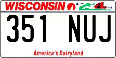 WI license plate 351NUJ