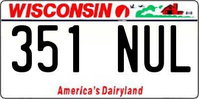WI license plate 351NUL
