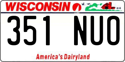 WI license plate 351NUO