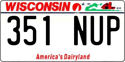 WI license plate 351NUP