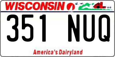 WI license plate 351NUQ