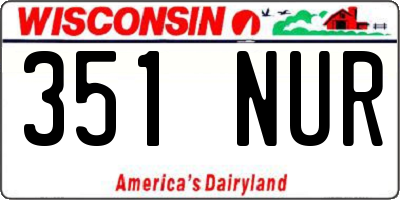 WI license plate 351NUR