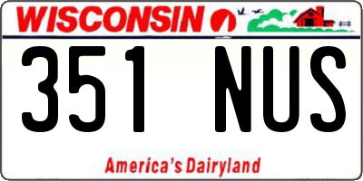 WI license plate 351NUS
