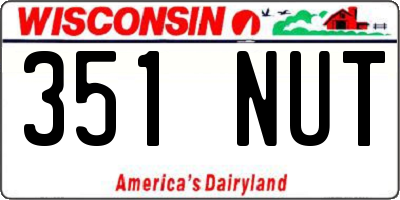WI license plate 351NUT