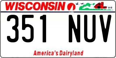 WI license plate 351NUV