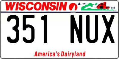 WI license plate 351NUX