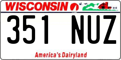 WI license plate 351NUZ