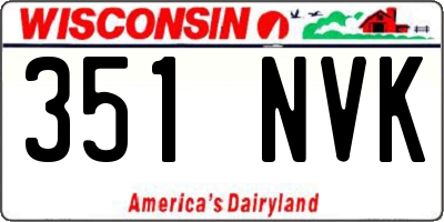 WI license plate 351NVK