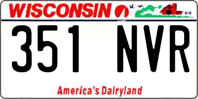 WI license plate 351NVR