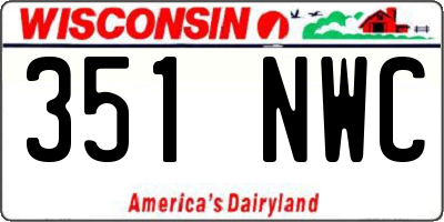 WI license plate 351NWC