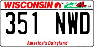 WI license plate 351NWD