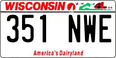 WI license plate 351NWE