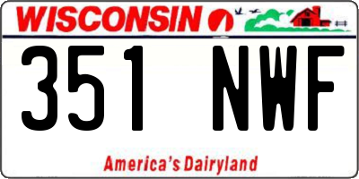 WI license plate 351NWF