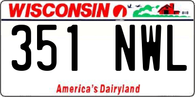 WI license plate 351NWL