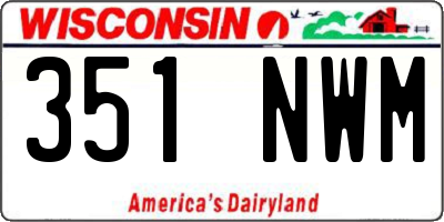 WI license plate 351NWM